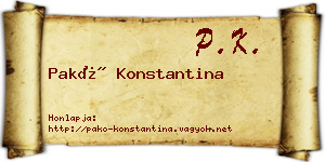 Pakó Konstantina névjegykártya